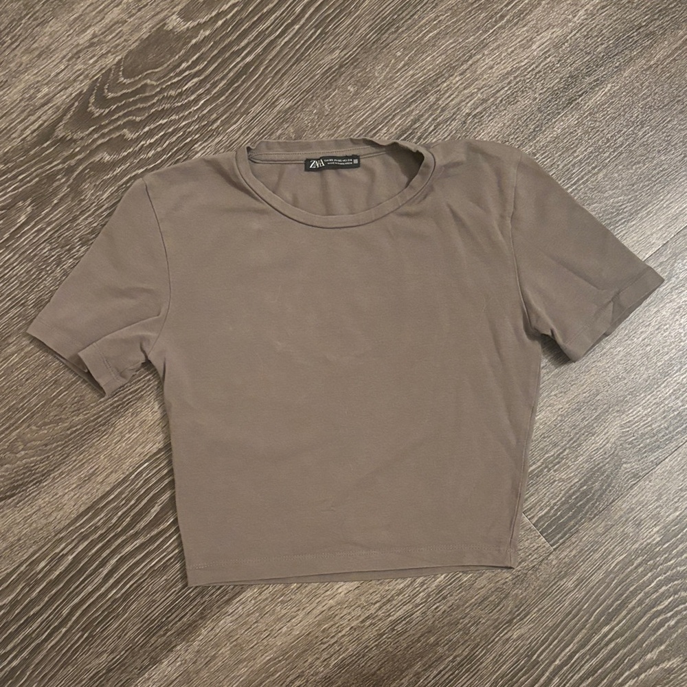 Zara Short Sleeve Crop Top